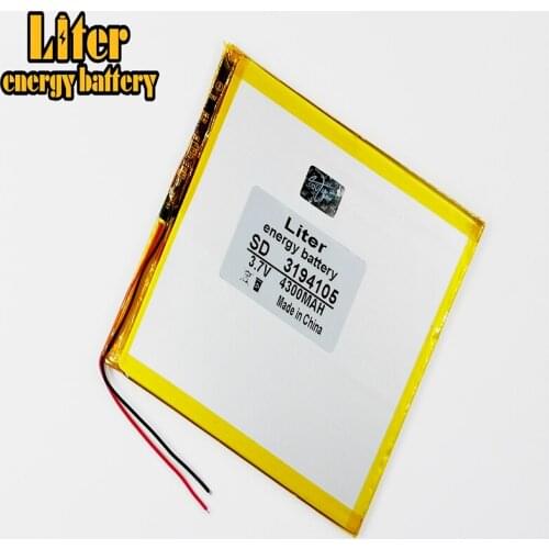 3194105 3.7V 4300mAh 3095105 Rechargeable Li-Polymer Li-ion Battery For Tablet PC V820W 16G 32G v80 plus DVD