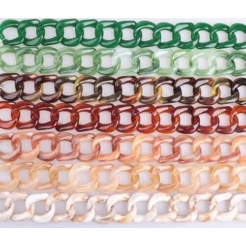 Multicolor Acrylic Chain Shoulder Straps For handbag women High quality Big Resin Ring Purse Belts Shoulder Bag Chain Handle