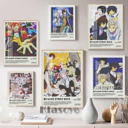 Bungo Stray Dogs Hot Cartoon Manga Poster Japan Anime Print Art Canvas Painting Kids Gift Children Room Home Decor Otaku Collect