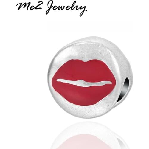 NEW Free Shipping Fashion Jewelry Silver Bead Charm Girl Lip Bead Fit European Charm Bracelets & Bracelet