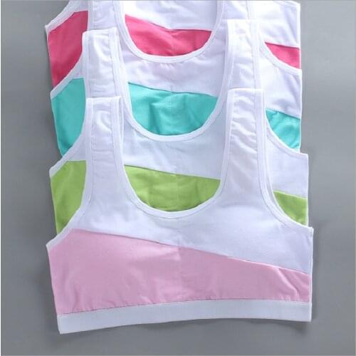 New metal Buckle block Color cute top Vest underwear bottoming Kids Girl undercloths Bra Sport under clothes gift teenager