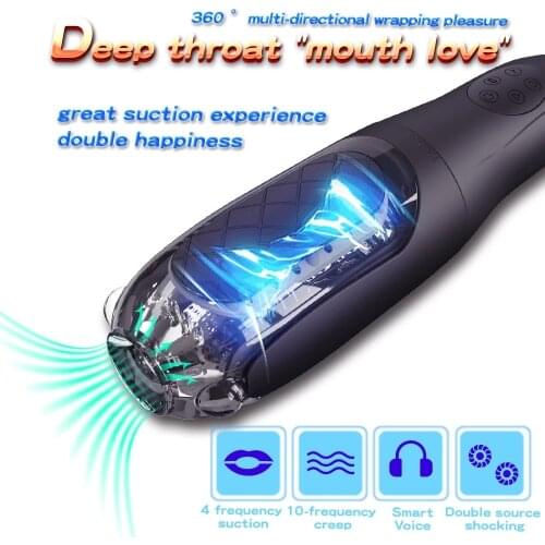 Newly stimulus launched Fish Mouth Aircraft Cup fully automatic male clip suction sound vibration masturbation adult sex toy