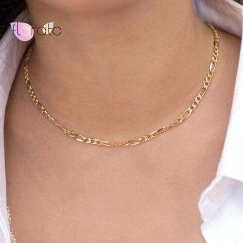 925 Sterling Silver Chain Figaro Chain Necklace Cuban Link Necklace Gold Silver Color Choker Necklace For Women Fashion Jewelry