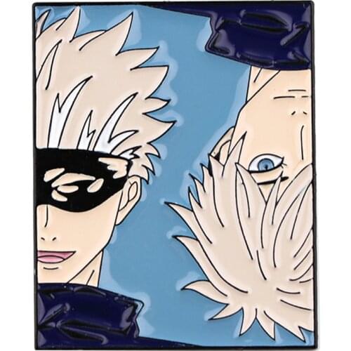 PF692 Japanese Anime Icons Jujutsu Kaisen Gojo Satoru Enamel Pins Brooches Backpack Bags Badge Lapel Jewelry Kids Friends Gifts