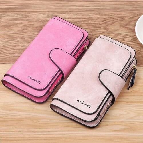 Baellerry Wallet Women Leather Luxury Card Holder Clutch Casual Women Wallets Zipper Pocket Hasp Ladies Wallet Female Purse