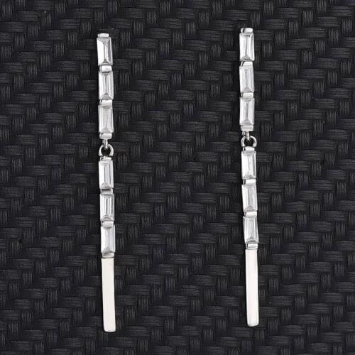 S925 Sterling Silver European And American Style Jewelry Earrings New Personality Long Tassel Chain Simple