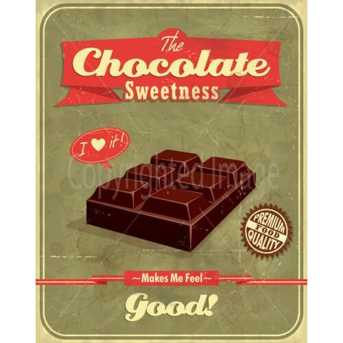 THE CHOCOLATE SWEETNESS METAL TIN SIGN POSTER WALL PLAQUE