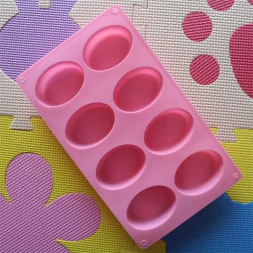 Silicone Chocolate Mould 8 Cavity Oval Shape Soap Mold Tray Homemade Craft Making DIY Ice Cube Moulds Tool Accessories