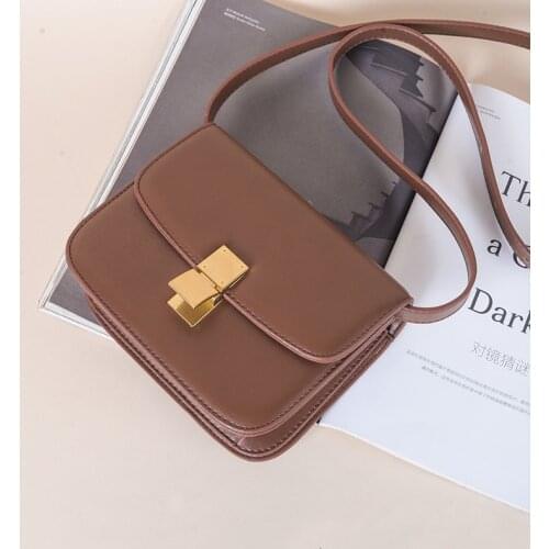 Brand Luxury Handbag 2019 New Fashion Simple Square bag Quality PU Leather Womens Designer Handbag Lock Shoulder Messenger bags
