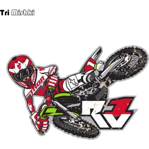 Tri Mishki WCS688 11.3*17cm Motocross car sticker PVC coloful Decals Motorcycle Accessories sticker