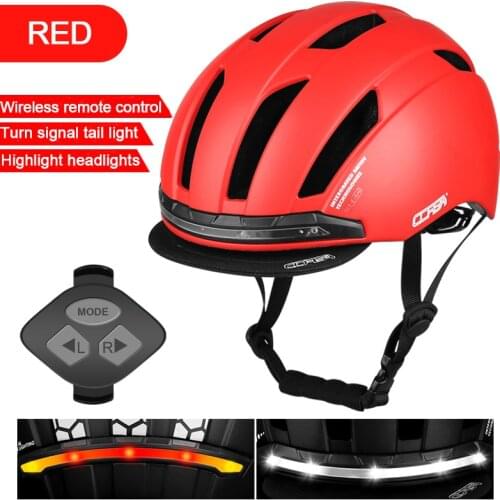 Smart Bicycle Helmet With LED Turn Signal Light USB rechargeable Bike Helmet Back Lamp Safety Night Riding Warning Waterproof