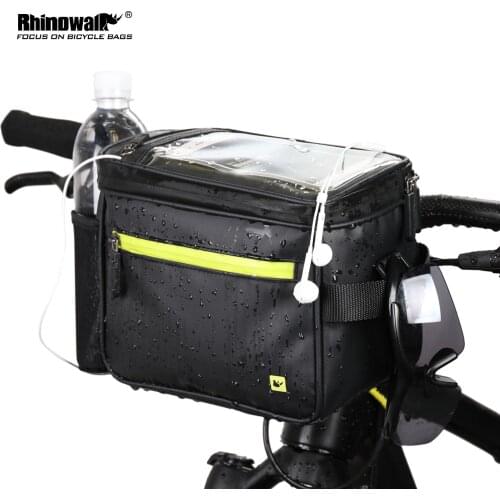 Rhinowalk Bicycle Front Bag Touch Screen 7 Inch Handlebar Phone Bag Waterproof Electric Folding Bicycle 4.5L Camera Bag Handbag
