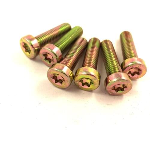 10pcs M10 8.8 level Torx cylindrical head knurled screws T&TX short headed screw anti-theft bolts bolt GB6191 20mm-30mm length