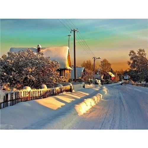 Landscape Printed Water-Soluble Canvas 11CT Cross Stitch DIY Embroidery Kit DMC Threads Needlework Craft Hobby Promotions