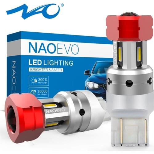 NAO T20 W21/5W LED 2000Lm 7443 For Toyota Corolla RAV4 Brake Light Auto 6000K 12V Top HD len 580 White Car Accessories Rear Blub