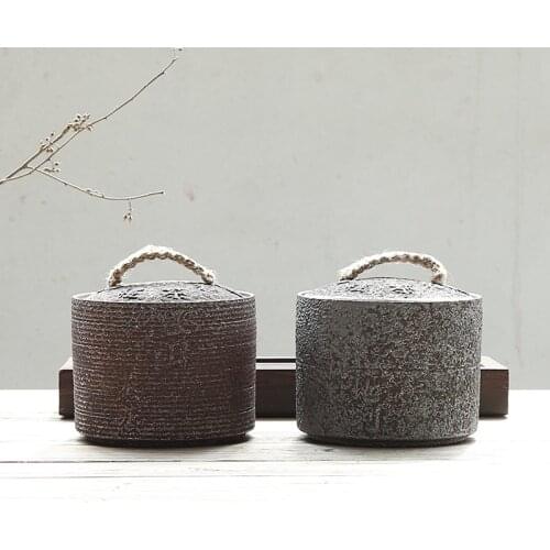 PINNY Iron Scale Glaze Ceramic Tea Jars Japanese Style Tea Caddy Vintage Kung Fu Tea Set Hand Made Storage Containers