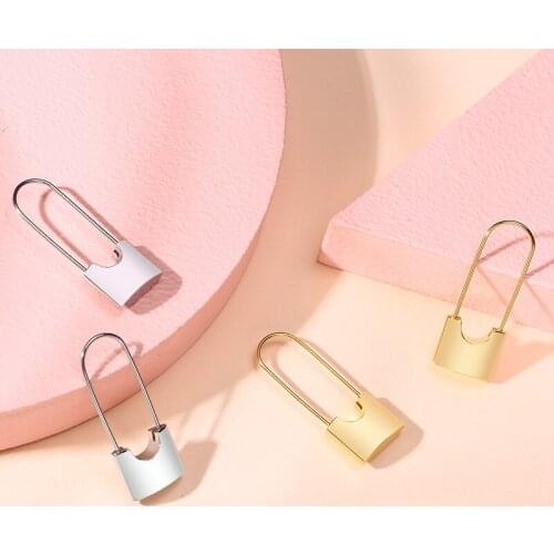 Padlock Earrings In Balck Tone Stainless Steel Love Lock Earrings For Women Jewelery