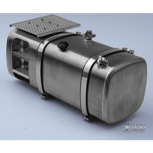 130MM Right Metal LESU Simulation Tank with Pedal for 1/14 RC Scale TAMIYA Tractor Truck Model Scania