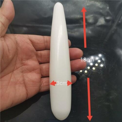 18CM Natural White Jade Quartz Yoni Wands Gemstone Crafts Pleasure Wand Body Hand Massage Wood Magic Stone Ornament Gifts