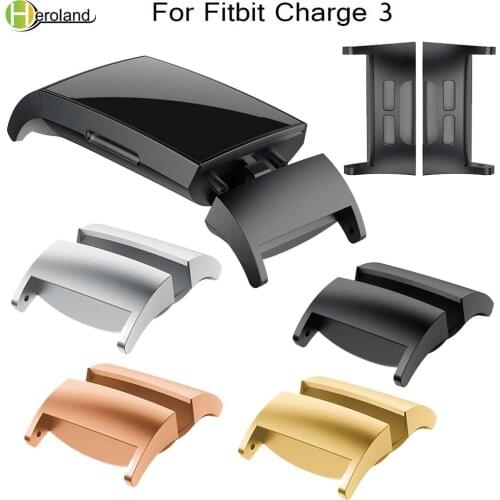 2pc Hot sale Stainless Steel Connector Connect WatchBand Accessory strap For Fitbit Charge 3 fitness bracelet wearable devices