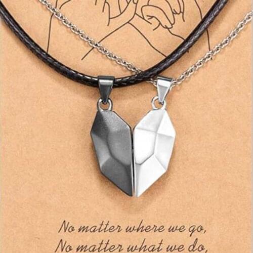 2pcs/set Magnet Couple Attraction Necklace Relationship Unique Jewelry Gifts for Girlfriend Boyfriend Wife Husband