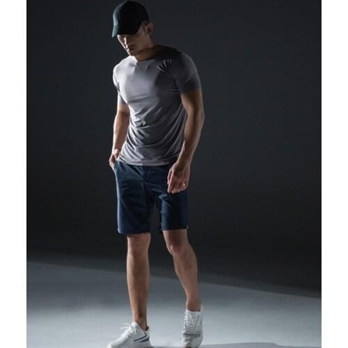 Quick Dry Mens Super Thin T-shirts O-neck short sleeve seamless slim fit sport casual muscle T shirt