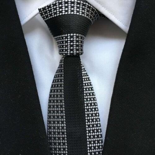 2021 Mens Ties Jacquard Woven Neck Tie Unique Designer Panel Neckties Silver Stripes with Grids