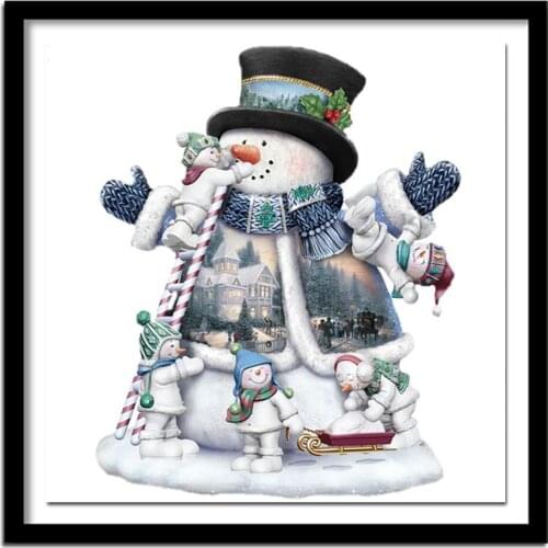 5D DIY Diamond embroidery snowman house puzzle diamond painting Cross Stitch full drill Rhinestone Christmas home decor