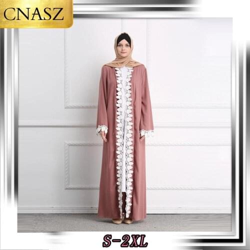 2019 Muslim Abaya Dubai Fashion Lace Cardigan Robes Elegant Evening Robe Islamic Bangladesh Turkish Marocain Caftan Clothes