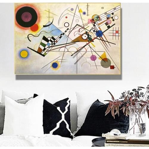 Abstract Canvas Paintings Composition By Wassily Kandinsky Posters and Prints Wall Art Pictures for Living Room Home Decoration