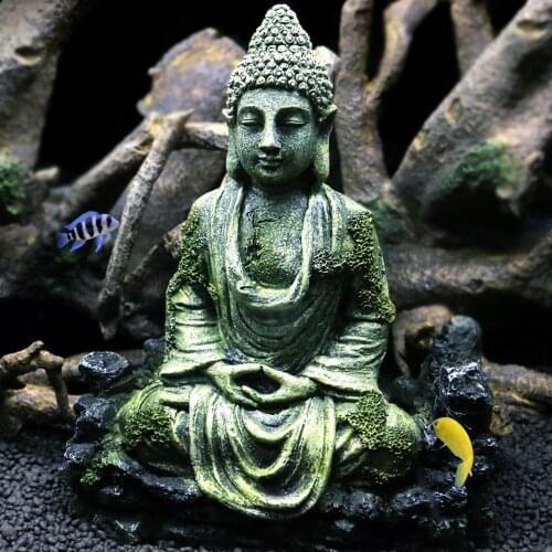 Fish Tank Buddha Decoration Accessories Resin Zen Hiding Place Simulation Gifts Turtle Tank Reptiles Decor Aquarium Accessories