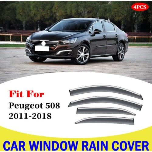 Car Window Deflectors Wind Deflector Sun Guard Rain Visor Cover Trim Rain Cover Car Accessories For Peugeot 508 2011-2018
