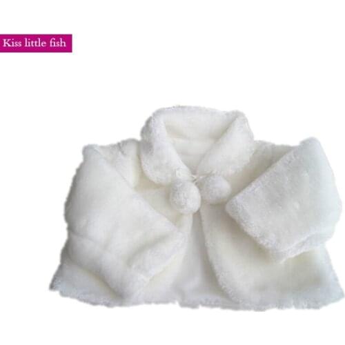 Free shipping Flower girls winter bolero Girls wedding party faux fur stoles Girls winter wedding coat