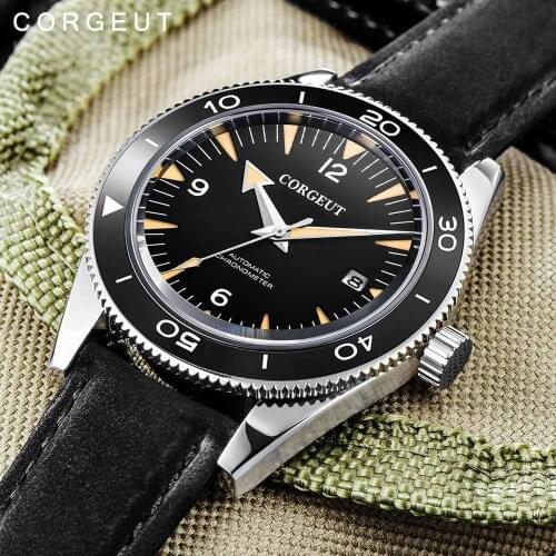 Mens Automatic Watch 41mm Sterile Dial Miyota 、Seagull Movement Ceramic Inlay Luminous Waterproof Date Mechanical Wristwatch Men
