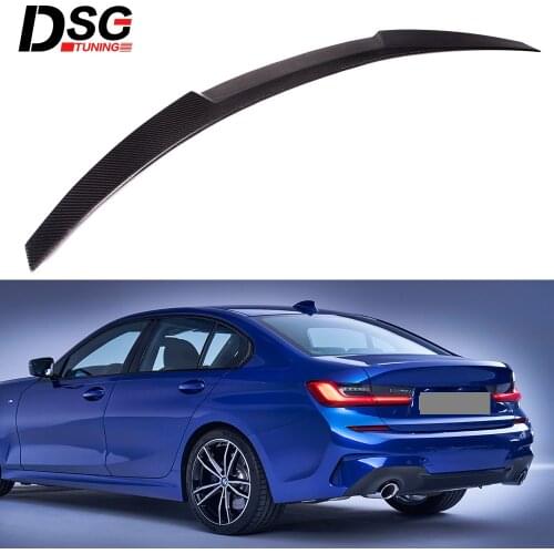 For BMW 3 Series G20 330i 340i Spoiler 2019+ Gloss Black Carbon Fiber Rear Trunk Roof Spoilers Wing Car Styling
