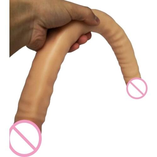 47*4CM Super Long Double Dildo Realistic Double Ended Soft Dildo Anal Vaginal Massager Fake Penis Lesbian Sex Toys for Women