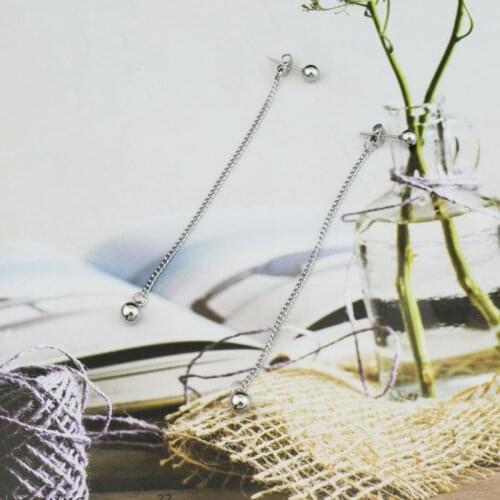 Elegant Stainless Steel Long Tassel Chain Dangle Drop Earrings KPOP Boy Jewelry 85LB