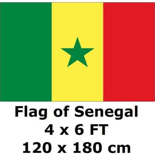 Senegal Flag 120 x 180 cm 100D Polyester Large Big Senegalese Flags And Banners National Flag Country Banner