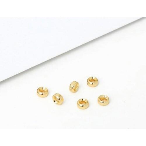 20PCS 4MM 5MM 6MM 8MM 14K Real Gold Plated Brass Round Spacer Beads Bracelet Beads High Quality Diy Jewelry Accessories