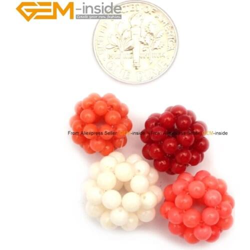 Round Coral Ball Beads For Jewelry Making Rope-Made Round Cope Ball DIY Jewellery 2mm 2pcs FreeShipping Wholesale Gem-inside