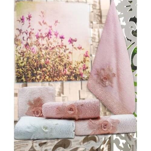 Lena Ruched Cotton 3'üı Hand Face Towel