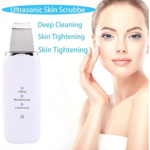 Face Spatula Ultrasonic Skin Scrubber Vibration Blackhead Remover Facial Scrubber Peeling Facial Shovel Clean Cavitation