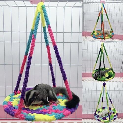 Small Pet Hamster Rabbit Woven Hanging Hammock Sleeping Bed Swing Basket Nests , Nests, Cage Decor
