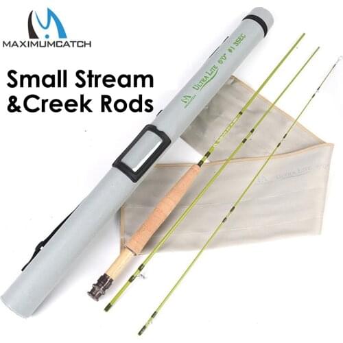 Maximumcatch Ultra Lite 1/2/3WT 6-7.6ft Fly Rod Medium Fast Small Streamer Fly Fishing Rod with Cordura Tube