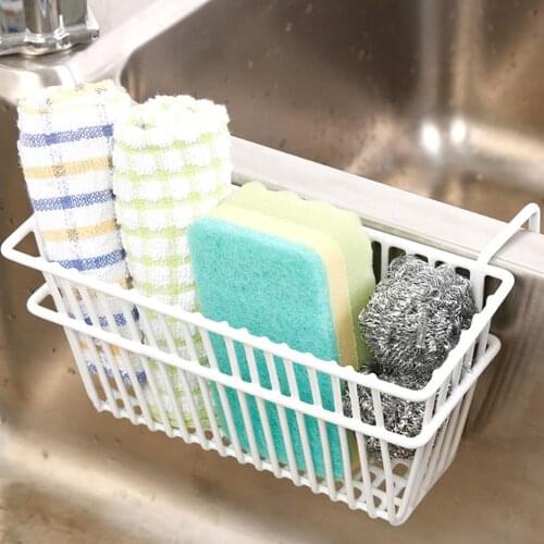 1 Pcs Stainless Steel Sink Sucker Organizer Shelf Bathroom Wall Cup Sponges Storage Basket Kitchen Towel Holder
