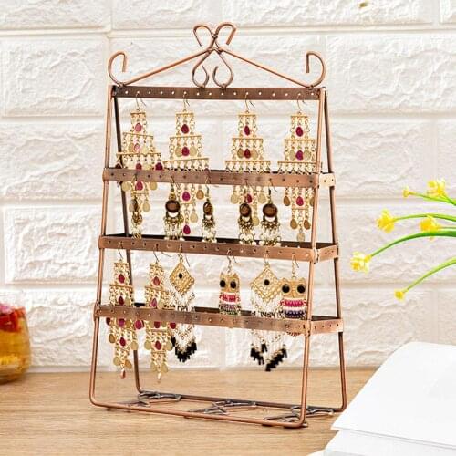 BLUELANS 4-Tier Durable Jewelry Stand Rack metal Earrings Display Holder Props Shelf fashion Jewelry Organizer