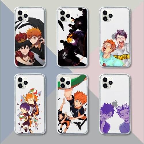Japan Anime Oya Haikyuu Phone Case Transparent For iPhone 12 11 pro mini XS XR X max 5 6 s 7 8 plus Soft TPU Clear Mobile bags