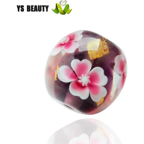 Pink inner painted glass beads beads diy accessories beads fashion girls individuality rope coloured glass bracelet