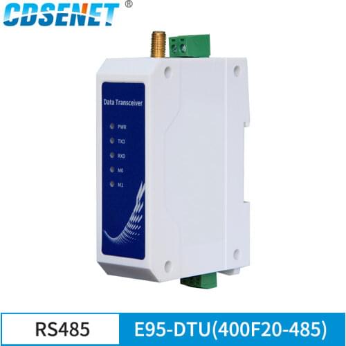 RS485 433MHz ModBus LoRa Wireless Data Transmission Digital Radio 20dBm GFSK Long Range 1km Din-Rail Prevent Fire Module SMA-K