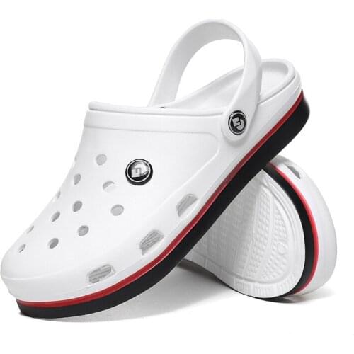 New Fashion Sandals Men Clogs Slippers Soft Bottom Beach Sandals Men Clog Sandals Comfortable Breathable Ankle-Wrap EVA